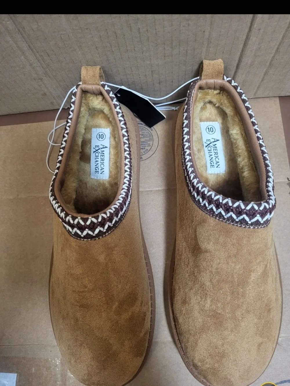 American Exchange Brown Slip-On Clog Slippers Men Size 10 - Picture 5 of 9